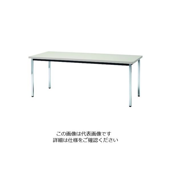 トラスコ中山 TRUSCO 会議用テーブル 1800X600XH700 角脚 下棚無し ニューグレー TDS1860-NG 1台（直送品）