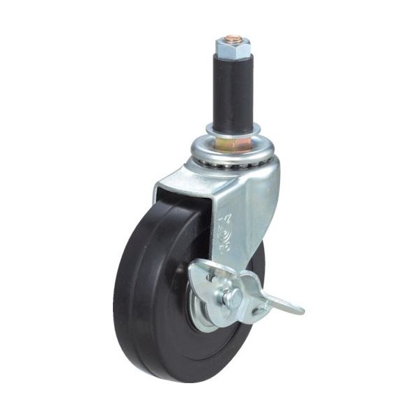 差し込み式 自在 キャスター ナイロン 車輪径75mm ストッパー付き Lタイプ LTFーS型 パイプ径16 LTF-75NS-16 1個（直送品）