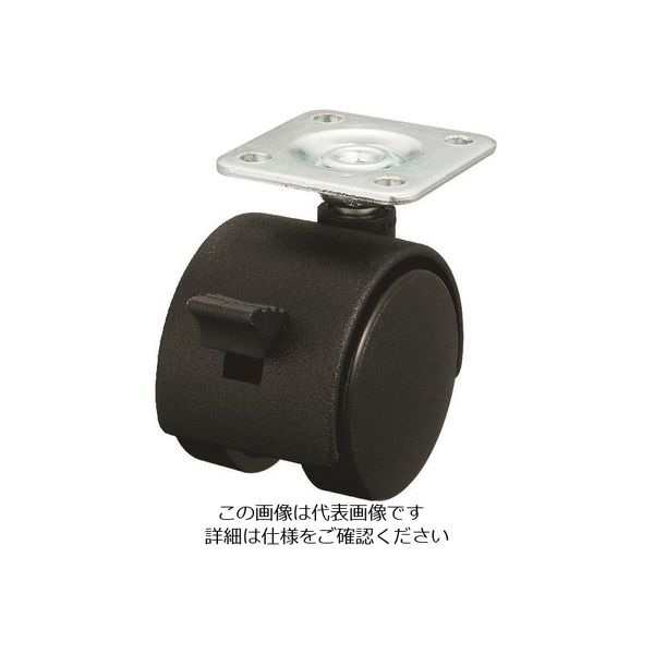 プレート式 自在 双輪キャスター ナイロン 車輪径40mm ストッパー付き OTHERS PT型 取付寸法25.4×25.4 PT-40GS（直送品）