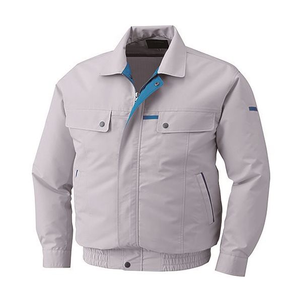 空調服 綿・ポリ混紡脇下マチ付き空調服[[R下]] ウェアのみ シルバー 5L KU90450-C06-S7 1着 144-5059（直送品）