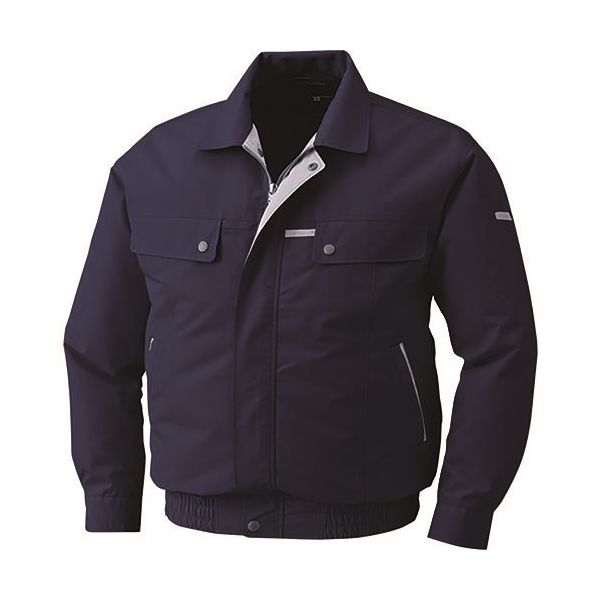 空調服 綿・ポリ混紡脇下マチ付きウェアのみ ディープネイビー M KU90450-C23-S2 1着 144-5130（直送品）