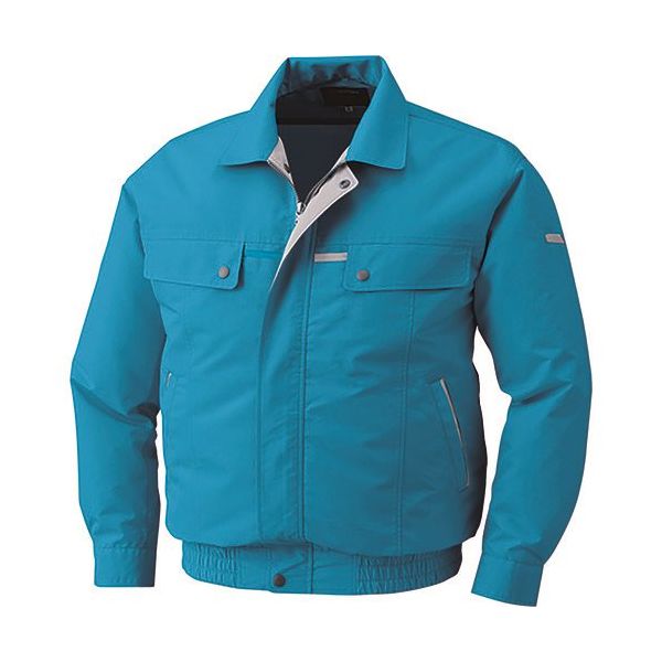 空調服 綿・ポリ混紡脇下マチ付きウェアのみ ターコイズブルー 5L KU90450-C37-S7 1着 144-5141（直送品）