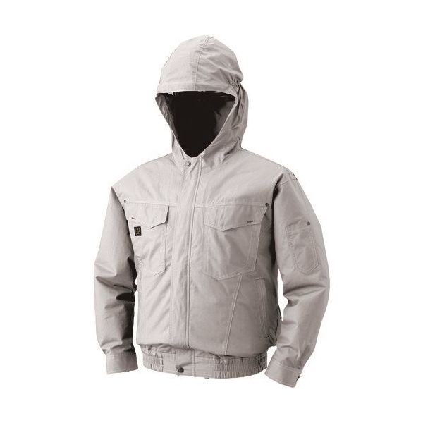 空調服 フード付綿薄手タチエリ空調服[[R下]] ウェアのみ シルバー 3L KU91410-C06-S5 1着 856-7840（直送品）