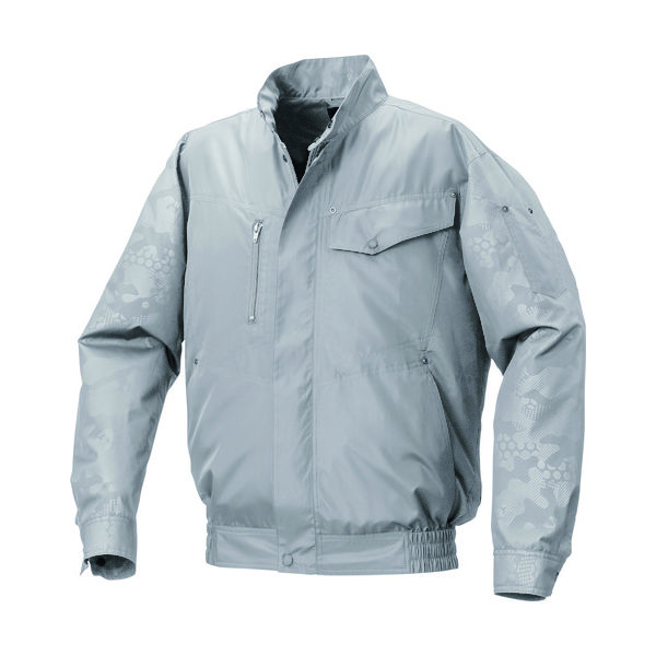 空調服 ポリエステル製エンボスプリント空調服[[R上]] ウェアのみ グレー×グレーエンボス 3L KU92000-C06-S5 1着（直送品）