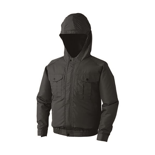 空調服 フード付ポリエステル製ワーク空調服[[R下]] ウェアのみ チャコール 4L KU90810-C69-S6 1着 856-7823（直送品）