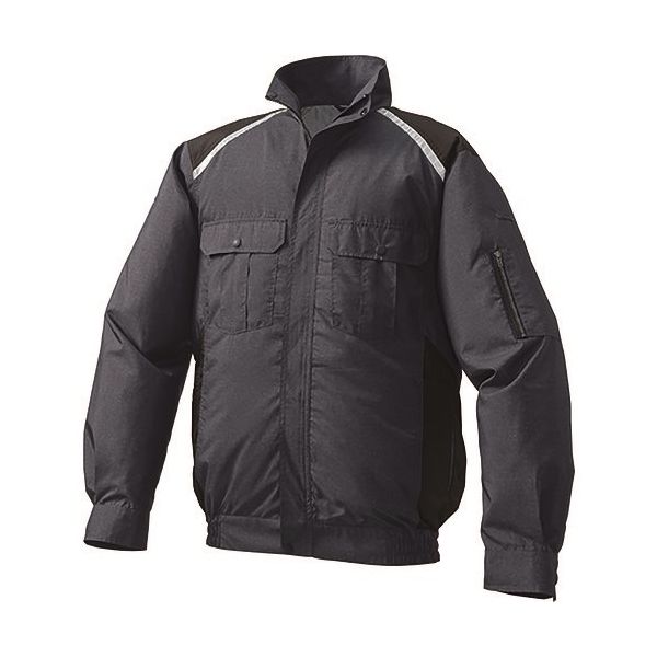 空調服 ポリエステル製タチエリ空調服[[R下]] ウェアのみ チャコール杢×ブラック 5L KU91820C69S7 1着 213-1957（直送品）