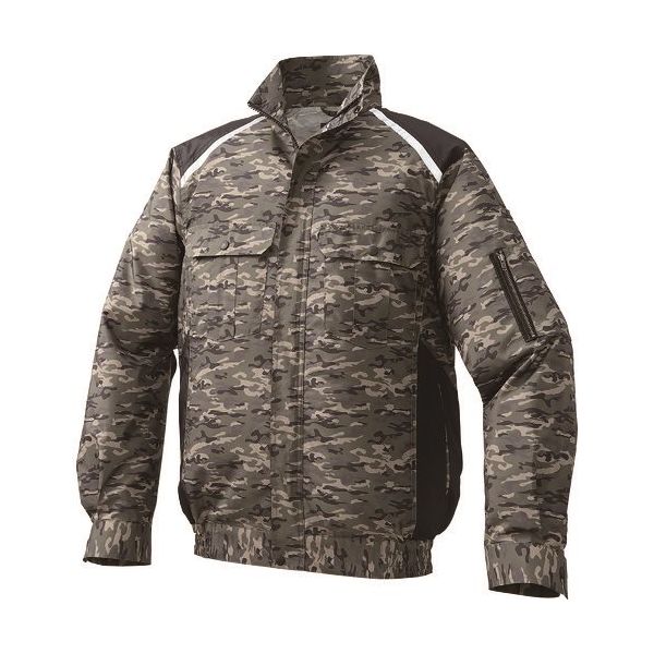 空調服 ポリエステル製タチエリ空調服[[R下]] ウェアのみ 迷彩×ブラック M KU91820C37S2 1着 213-1950（直送品）