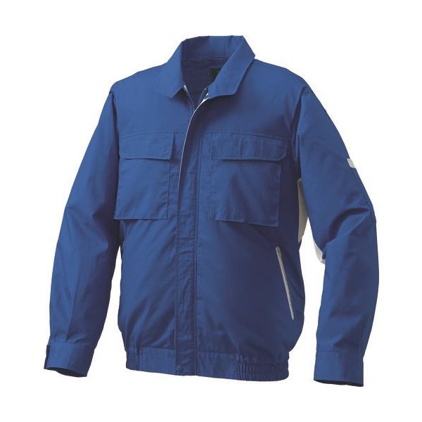 空調服 綿・ポリ混紡脇下マチ付き2空調服[[R下]] ウェアのみ ブルー×シルバー 3L KU91910C04S5 1着 213-1945（直送品）