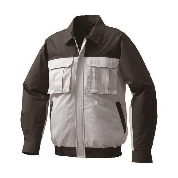 空調服 綿厚手脇下マチ付き空調服[[R下]] ウェアのみ シルバー×ダークグレー L KU91920C06S3 1着 213-3465（直送品）