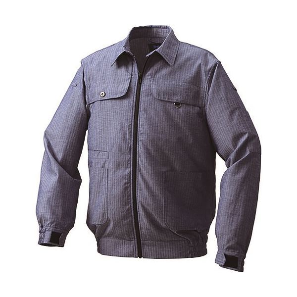 空調服 綿・ポリ混紡ヘリンボーン空調服[[R下]] ウェアのみ ネイビー 4L KU91950C03S6 1着 213-1865（直送品）