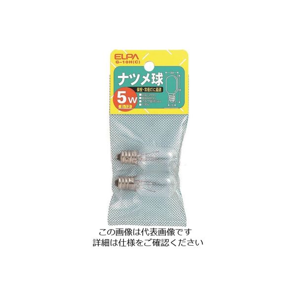 朝日電器 ELPA ナツメ球 E12 消費電力5W クリア 2個入 G-10H(C) 1個 166-1817（直送品）