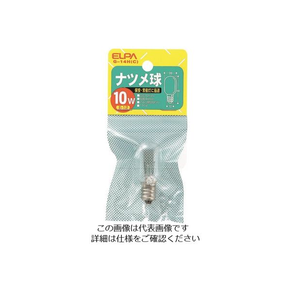 朝日電器 ELPA ナツメ球 E12 消費電力10W クリア G-14H(C) 1個 100-3133（直送品）