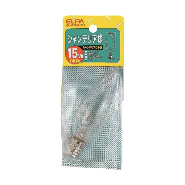 朝日電器 ELPA シャンデリアE17 G-64H(C) 1個 202-0937（直送品）