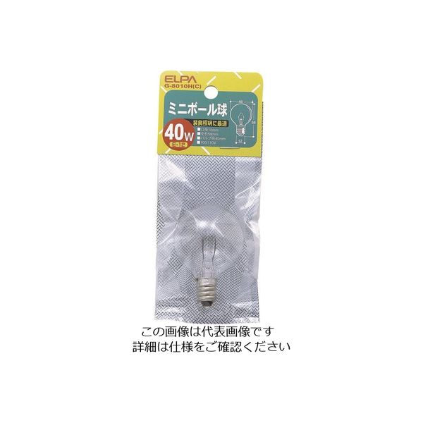 朝日電器 ELPA ミニボール 40W G-8010H(C) 1個 202-0999（直送品）
