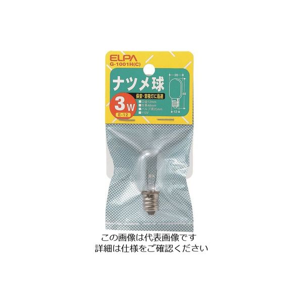 朝日電器 ELPA ナツメ球 E12 消費電力3W クリア G-1001H(C) 1個 202-0910（直送品）