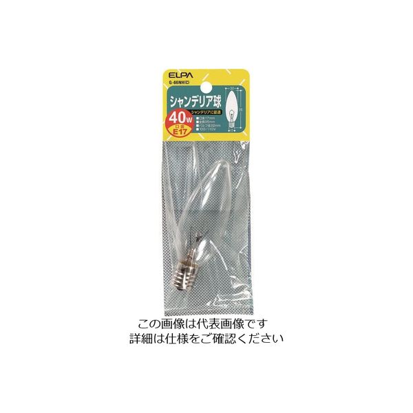 朝日電器 ELPA シャンデリア E17 40W G-66NH(C) 1個 202-2549（直送品）