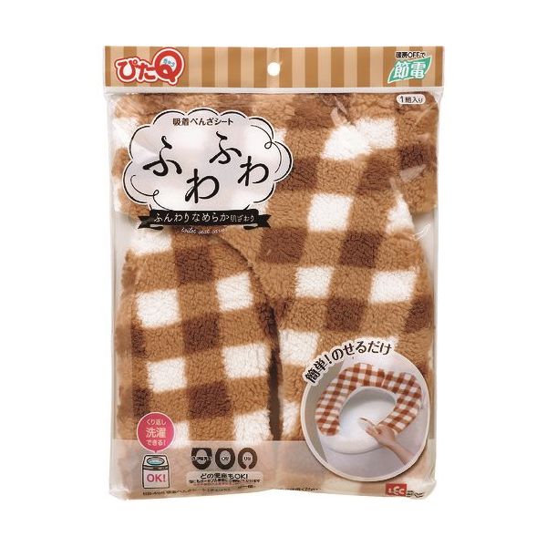 レック LEC 吸着べんざシート(チェック)ブラウン BB-496-BR 1セット(12組:1組×12個) 215-5998（直送品）