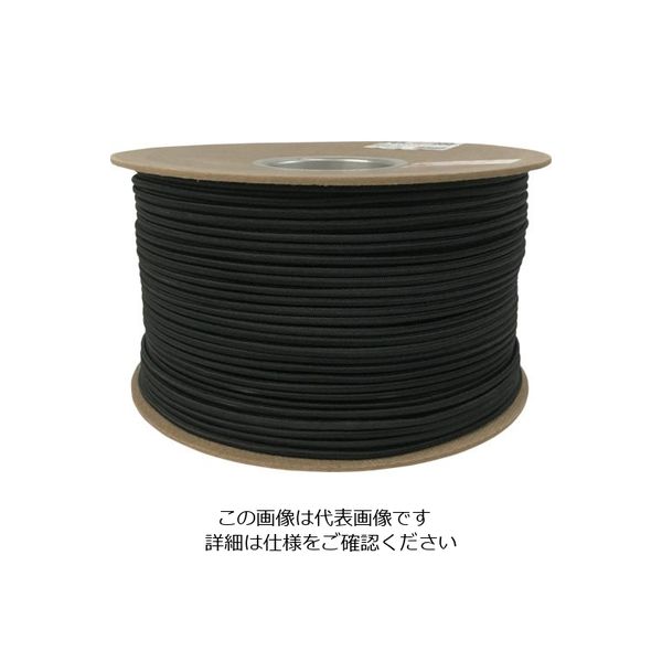 ユタカメイク ゴム タイトゴムロープドラム巻 4.5φ×1m ブラック RT-20 1セット(200個) 113-3954（直送品）