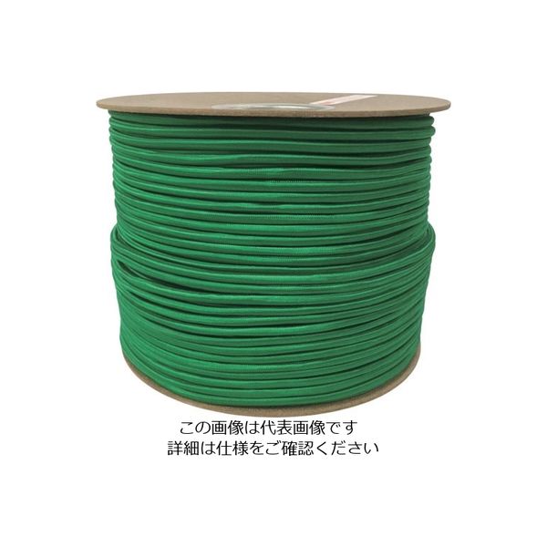 ユタカメイク ゴム タイトゴムロープドラム巻 6φ×1m グリーン RT-28 1セット(200個) 113-7016（直送品）
