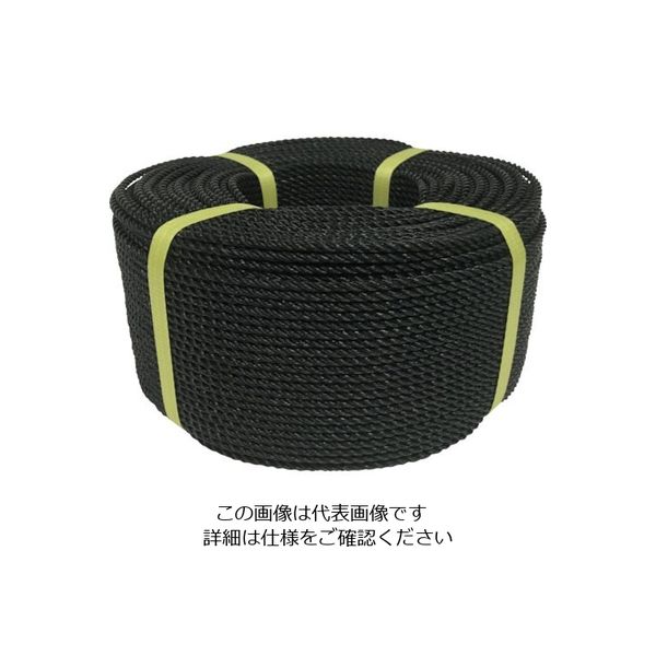 ユタカメイク ロープ PEロープ巻物 4φ×200m ブラック PE-84 1個 494-8904（直送品）