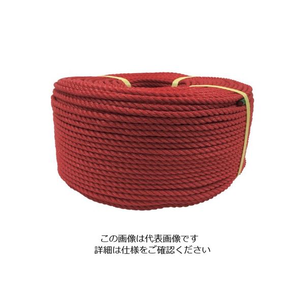 ユタカメイク ロープ PEロープ巻物 6φ×200m レッド PE-101 1個 113-5504（直送品）