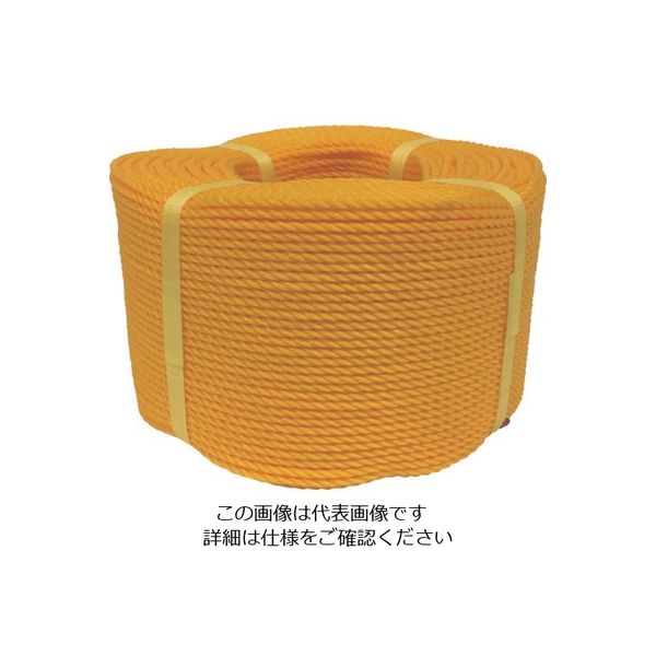 ユタカメイク ロープ PEロープ巻物 3φ×200m イエロー PE-70 1巻 113-7053（直送品）
