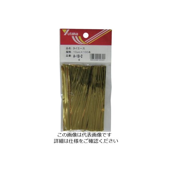 ユタカメイク 結束タイ タイエース 10cm×100本 金 TA18-2 1セット(10000本:100本×100本) 850-3963（直送品）
