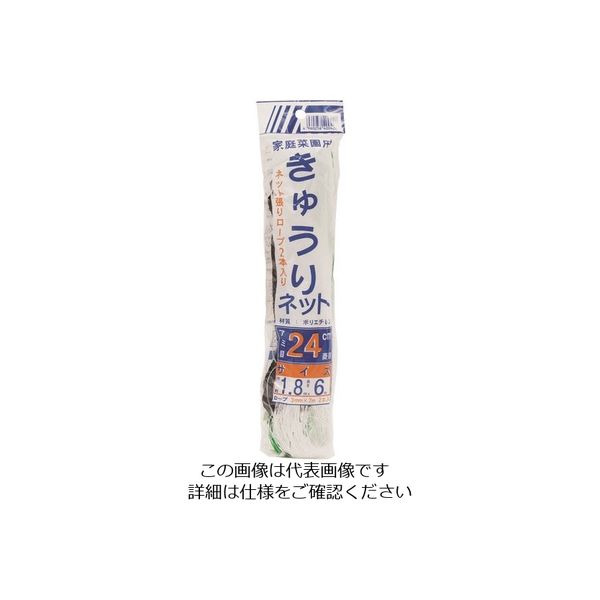 イノベックス Dio きゅうりネット 24cm目 白緑 1.8m×6m へッダー付き 400428 1セット(80個) 127-4499（直送品）
