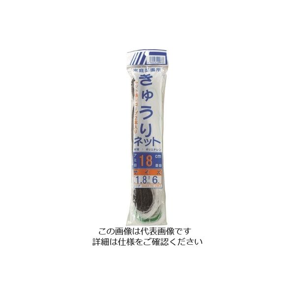 イノベックス Dio きゅうりネット 18cm目 白緑 1.8m×6m へッダー付き 400633 1セット(60個) 127-4496（直送品）