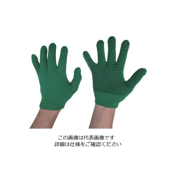 勝星産業 勝星 のびのび滑り止め手袋 緑 371519 1セット(5双) 128-2783（直送品）