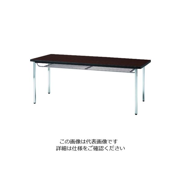 トラスコ中山 TRUSCO 会議用テーブル 1200X600XH700 下棚付 丸脚 