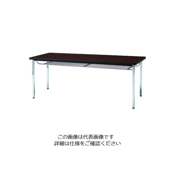 トラスコ中山 TRUSCO 会議用テーブル 1500X600XH700 下棚付 丸脚 ローズ TDST1560-RO 1台 208-2306（直送品）