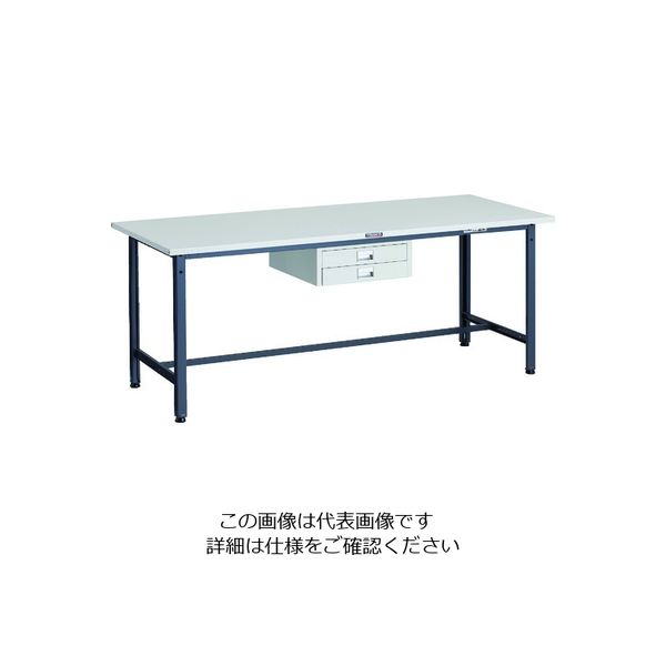 TRUSCO 軽荷重作業台(300kg)AE型 1800X750XH740 薄型2段引出し付 ダークグレー色 SAE-1800UDC2 DG（直送品）