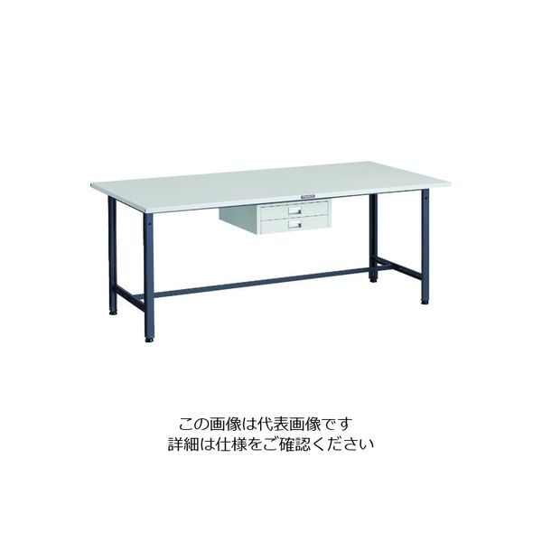 TRUSCO 軽荷重作業台(300kg)AE型 1800X900XH740 薄型2段引出し付 ダークグレー色 SAE-1809UDC2 DG（直送品）