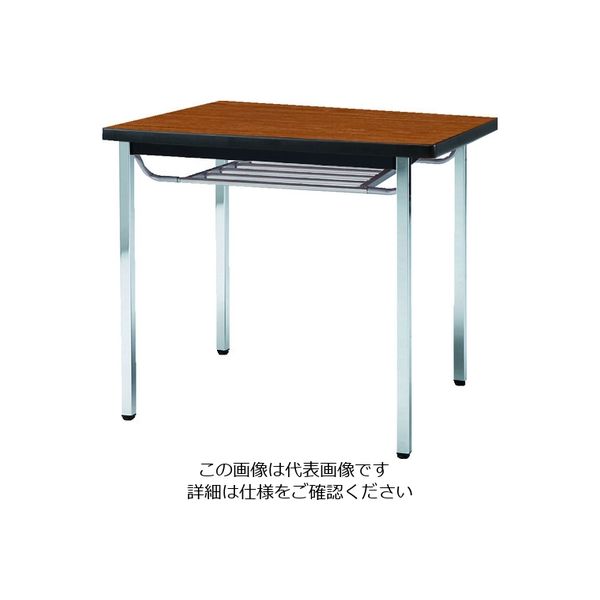 トラスコ中山 TRUSCO 会議用テーブル900X900XH700 下棚付 丸脚 チーク TDST0990-T 1台 208-2295（直送品）