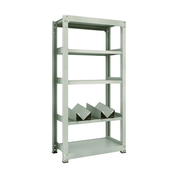 TRUSCO 一斗缶ラック スチールラック M3型中量棚 W900×D471×H1800 5段 単体 缶受×2付 M3-6355-KU2（直送品）