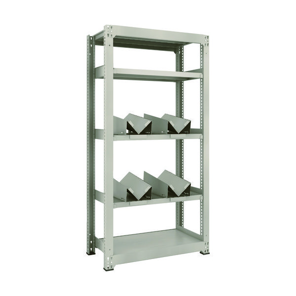 TRUSCO 一斗缶ラック スチールラック M3型中量棚 W900×D471×H1800 5段 単体 缶受×4付 M3-6355-KU4（直送品）