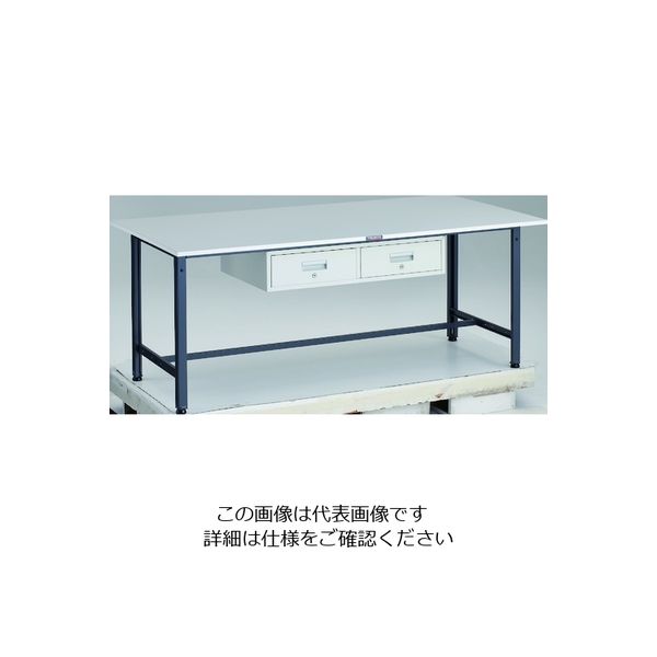 TRUSCO 軽荷重作業台(300kg)AE型 1800X900XH740 2列引出し付 ダークグレー色 RAE-1809FL2 DG 1台（直送品）