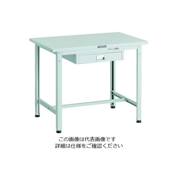 TRUSCO 軽荷重作業台(300kg)AE型 900X600XH740 薄型1段引出し付 ホワイト色 SAE-0960UDC1 W 1台（直送品）