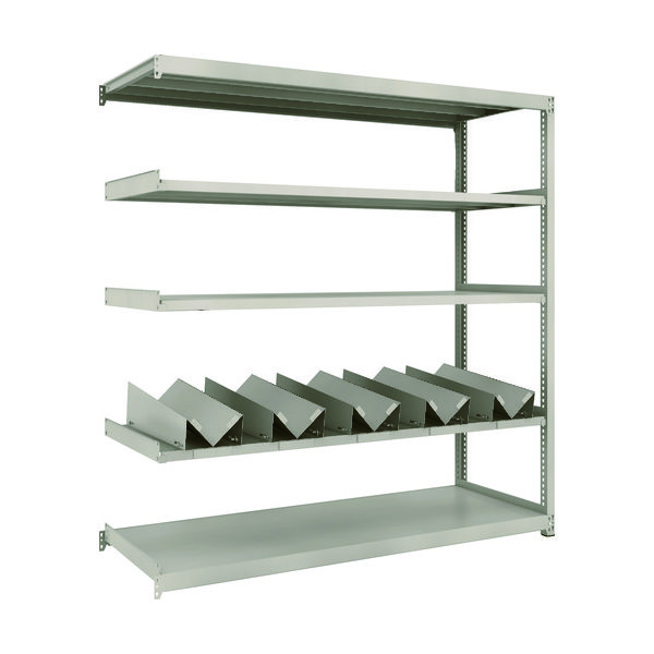 TRUSCO スチールラック M2型軽中量棚 1760X600XH1800 缶受X5付 連結 M2-6665-KU5B 1台(1個)（直送品）