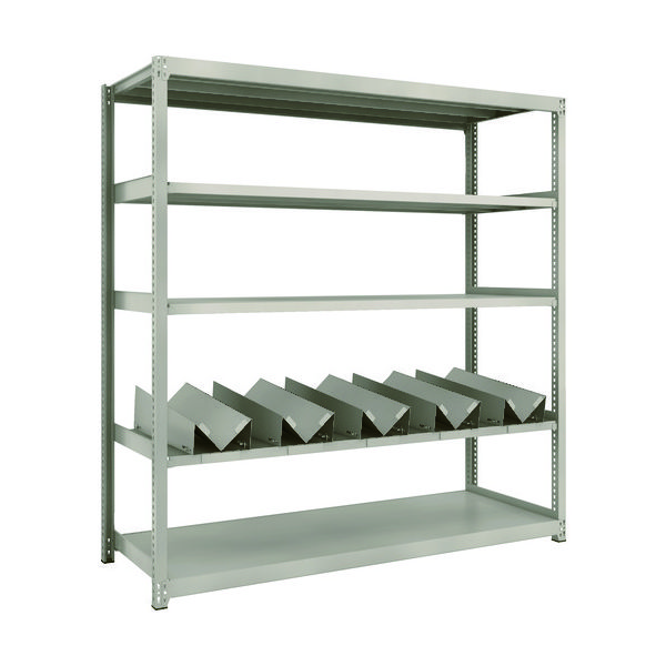 トラスコ中山 TRUSCO スチールラック M2型軽中量棚 1760X600XH1800 缶受X5付 M2-6665-KU5 1台(1個)（直送品）