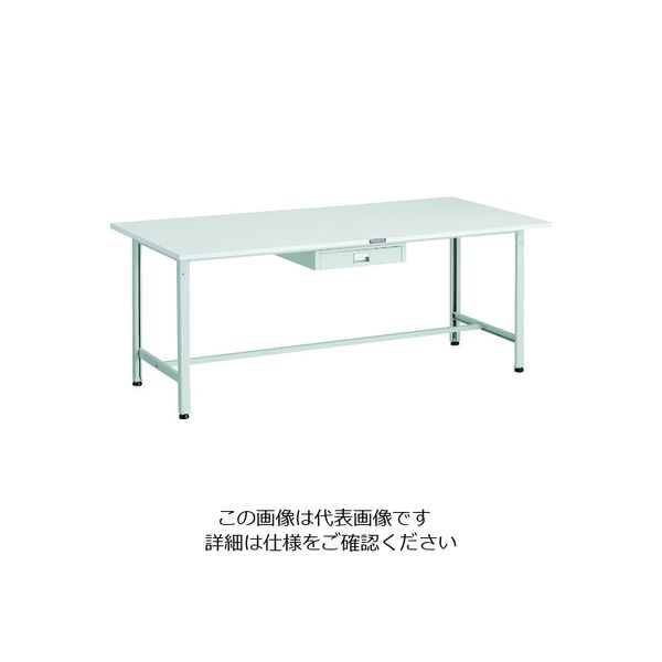TRUSCO 軽荷重作業台(300kg)AE型 1800X900XH740 薄型1段引出し付 ホワイト色 AE-1809UDC1 W 1台（直送品）