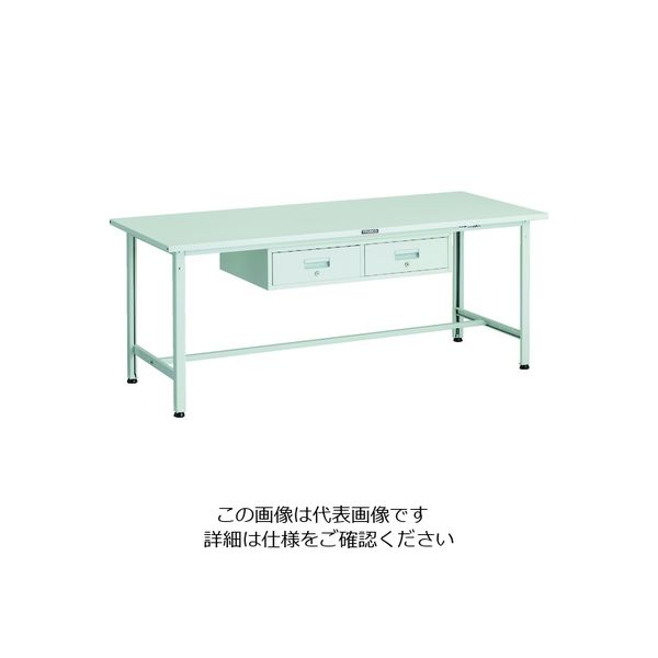 TRUSCO 軽荷重作業台(300kg)AE型 1800X750XH740 2列引出し付 ホワイト色 SAE-1800FL2 W 1台（直送品）