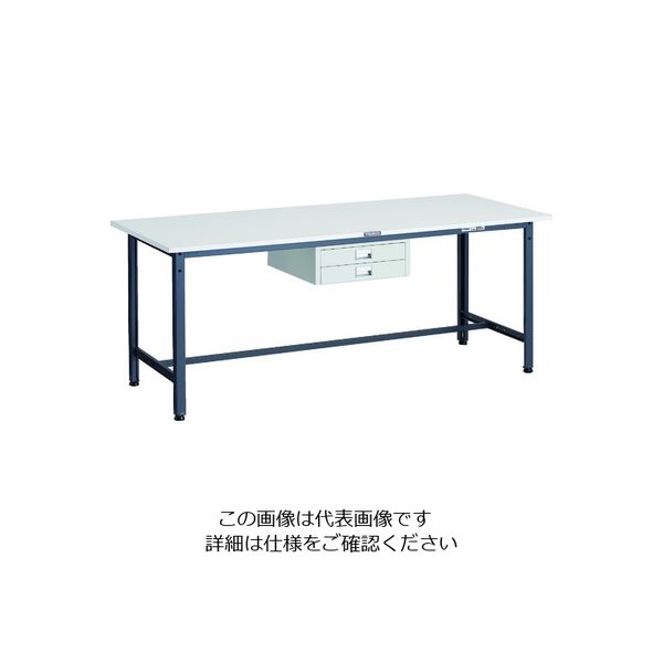TRUSCO 軽荷重作業台(300kg)AE型 1800X750XH740 薄型2段引出し付 ダークグレー色 AE-1800UDC2 DG（直送品）