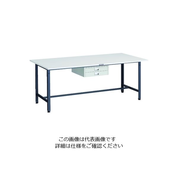 TRUSCO 軽荷重作業台(300kg)AE型 1800X900XH740 薄型2段引出し付 ダークグレー色 AE-1809UDC2 DG（直送品）