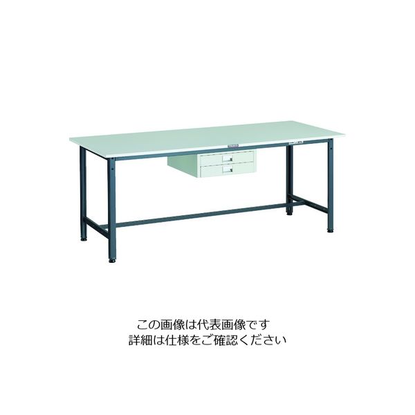 TRUSCO 軽荷重作業台(300kg)AE型 1800X750XH740 薄型2段引出し付 ダークグレー色 RAE-1800UDC2 DG（直送品）