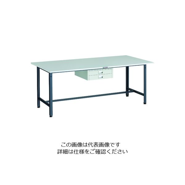 TRUSCO 軽荷重作業台(300kg)AE型 1800X900XH740 薄型2段引出し付 ダークグレー色 RAE-1809UDC2 DG（直送品）
