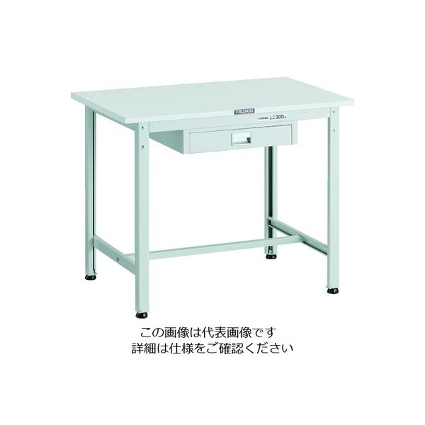 TRUSCO 軽荷重作業台(300kg)AE型 900X600XH740 薄型1段引出し付 ホワイト色 AE-0960UDC1 W 1台（直送品）