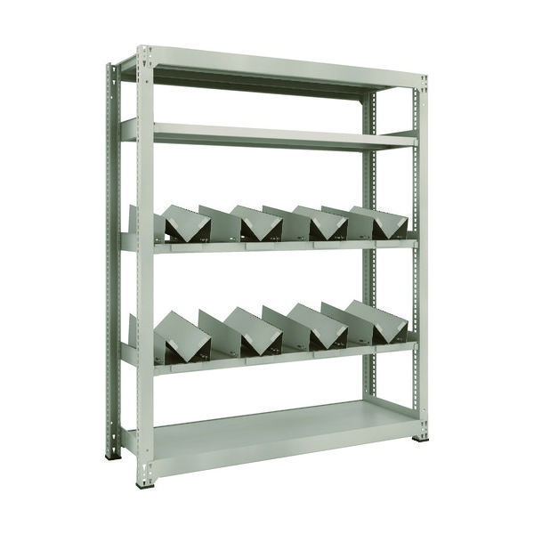 TRUSCO 一斗缶ラック スチールラック M3型中量棚 W1500×D471×H1800 5段 単体 缶受×8付 M3-6555-KU8（直送品）