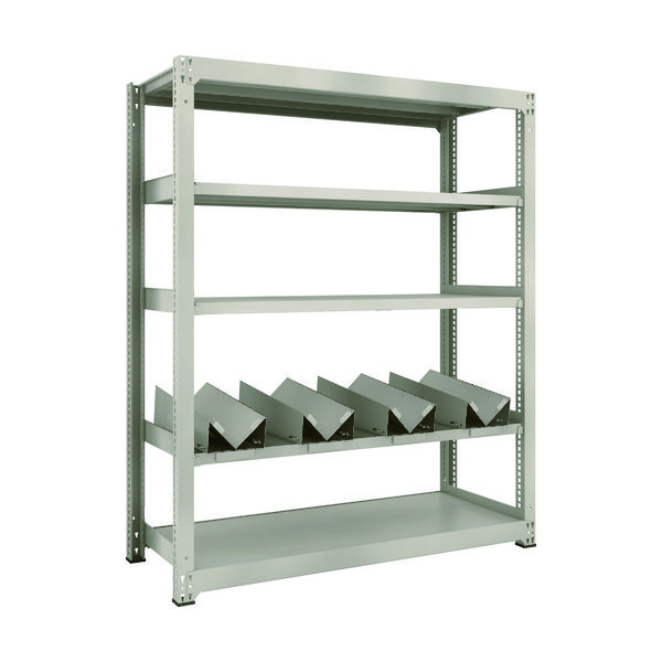 TRUSCO 一斗缶ラック スチールラック M3型中量棚 W1500×D571×H1800 5段 単体 缶受×4付 M3-6565-KU4（直送品）